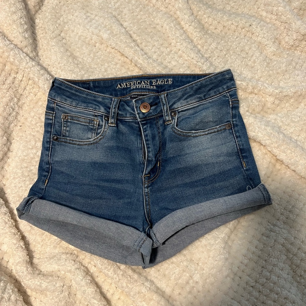 Navy High Waisted Shorts